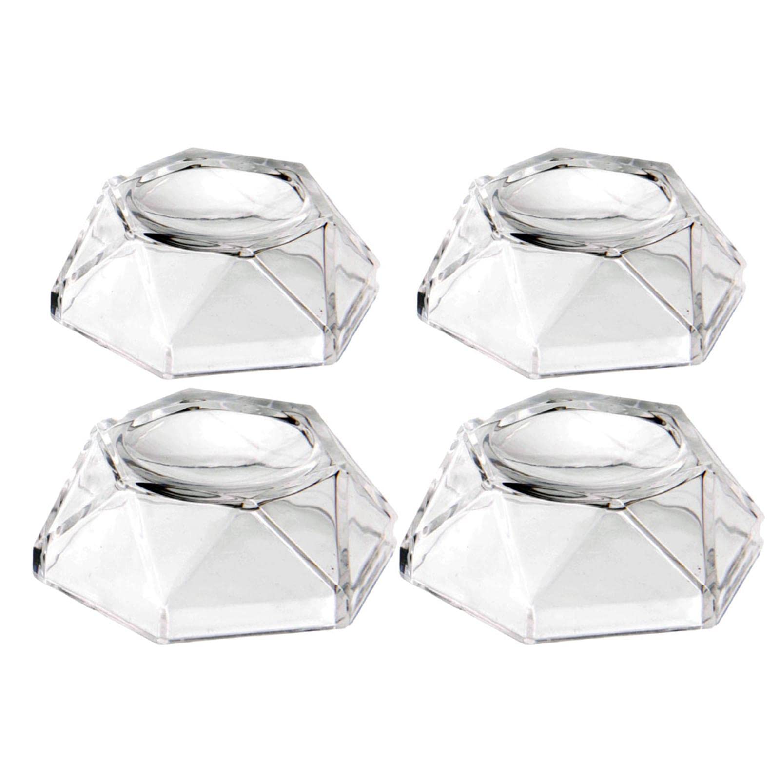 Vaveren 4-Pack Clear Acrylic Stand Holder Base for Quartz, Marbles, Spheres & Eggs - Transparent Display Pedestal for Home Decor, Office Desk, and Gift Showcase