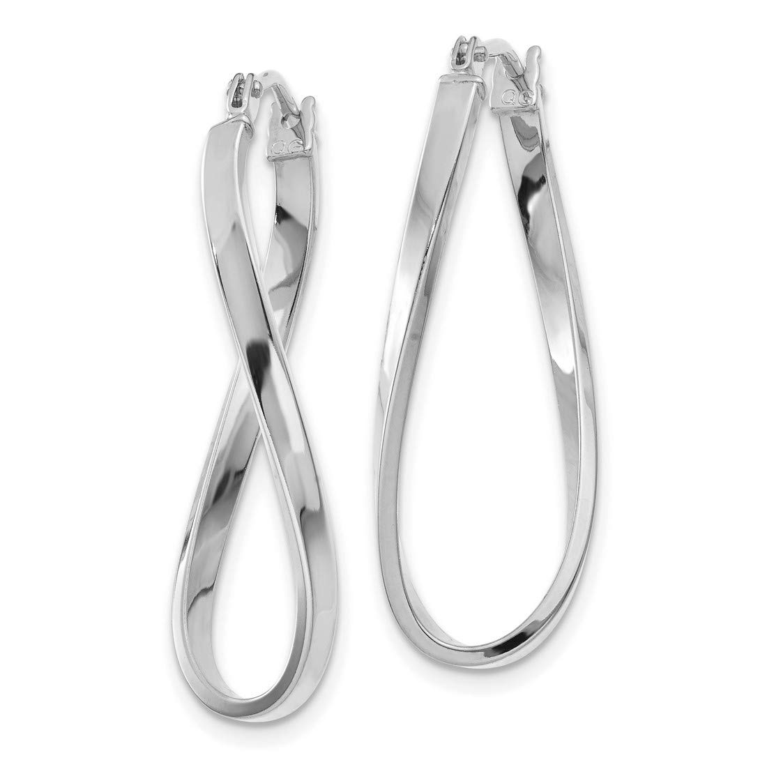 2mm Polished 14k Gold Twisted Oval Hoop Earrings for Women - Elegant Everyday Jewelry for Work, Date Night & Special Occasions