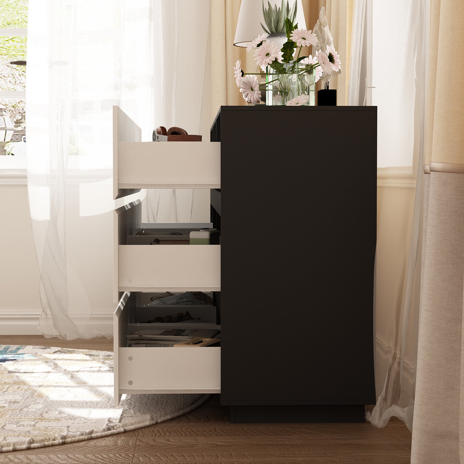 Modern 9-Drawer Double Dresser with Wide Storage Drawers & Sturdy Metal Handles - Perfect for Bedroom, Living Room, Dorm or Office Organization