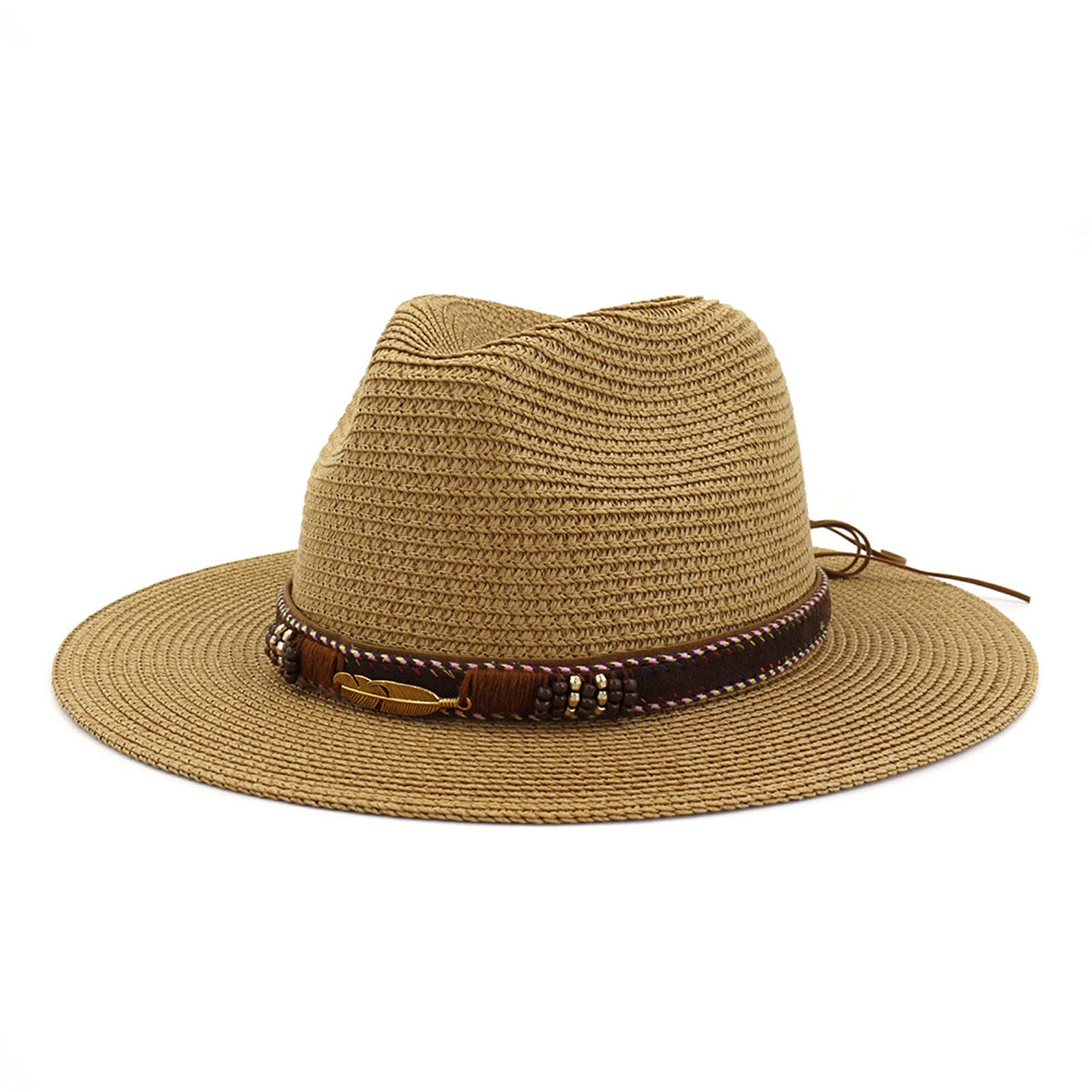 Stylish Western Leather Cowboy Hat for Women & Men - Vintage Wide Brim Riding Hat with Belt - Retro Baseball Cap for Hiking, Outdoor Adventures & Western Fashion