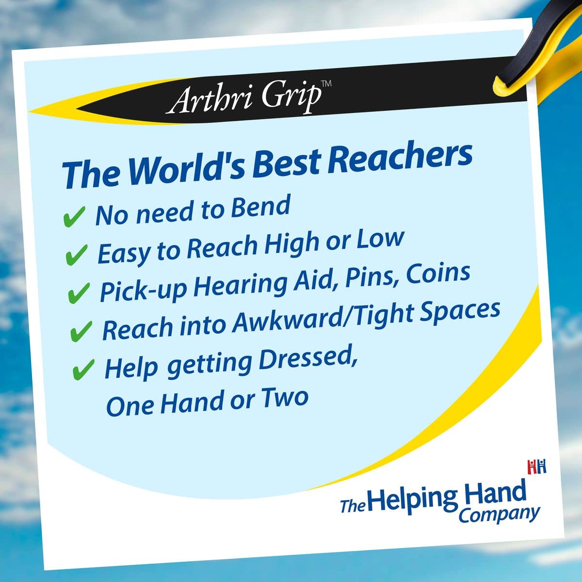 Helping Hand HA8432 Arthri Grip Reacher Grabber 32 Inch (82cm) Mobility Aid Tool - Perfect for Elderly, Disabled & Household Use for Picking Up Items