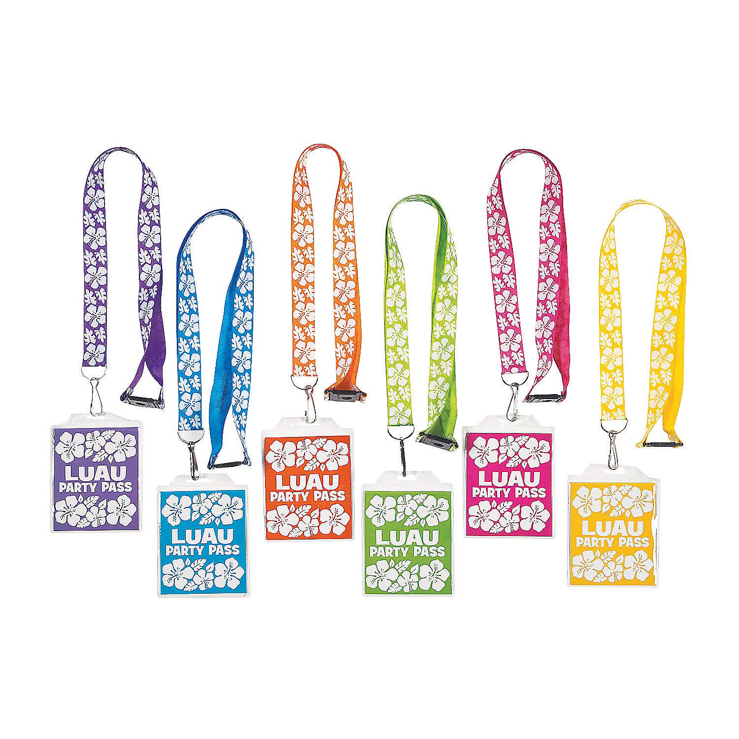 12-Piece Luau Party Lanyard Set - Hawaiian-Themed Beaded Necklaces & Badge Holders for Events, Conventions & Beach Parties