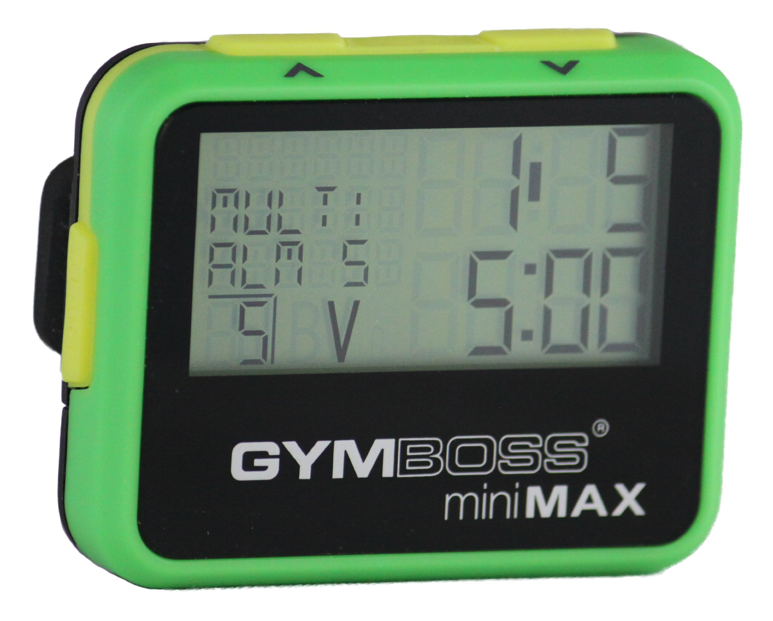 Gymboss miniMAX Interval Timer and Stopwatch - Green/Yellow Softcoat for Workouts, HIIT, Boxing, Running & Fitness Training