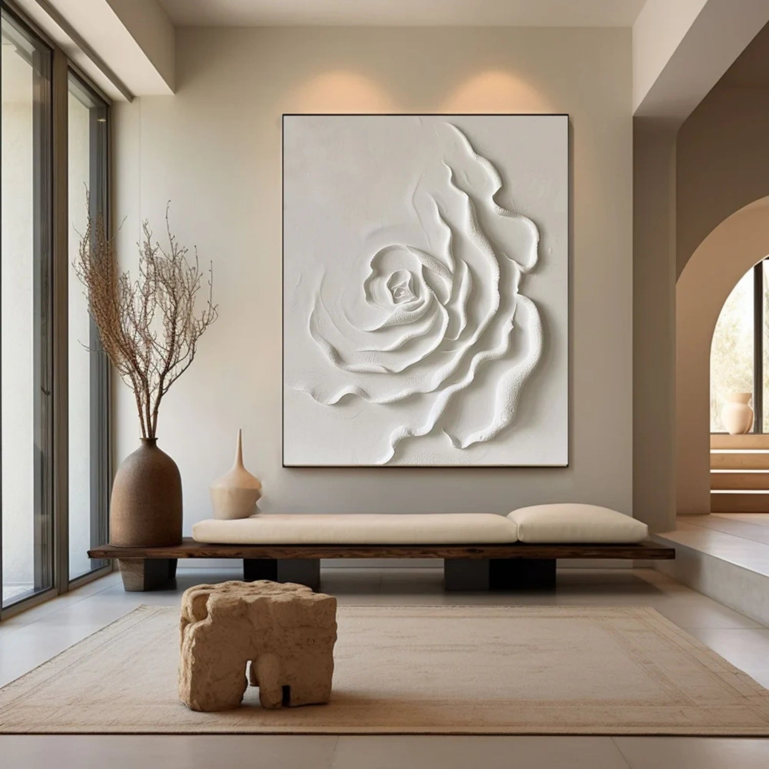 Beautiful Flower and Tree Painting #FT203 - Handmade Canvas Art for Home Decor, Living Room, Bedroom & Office Wall
