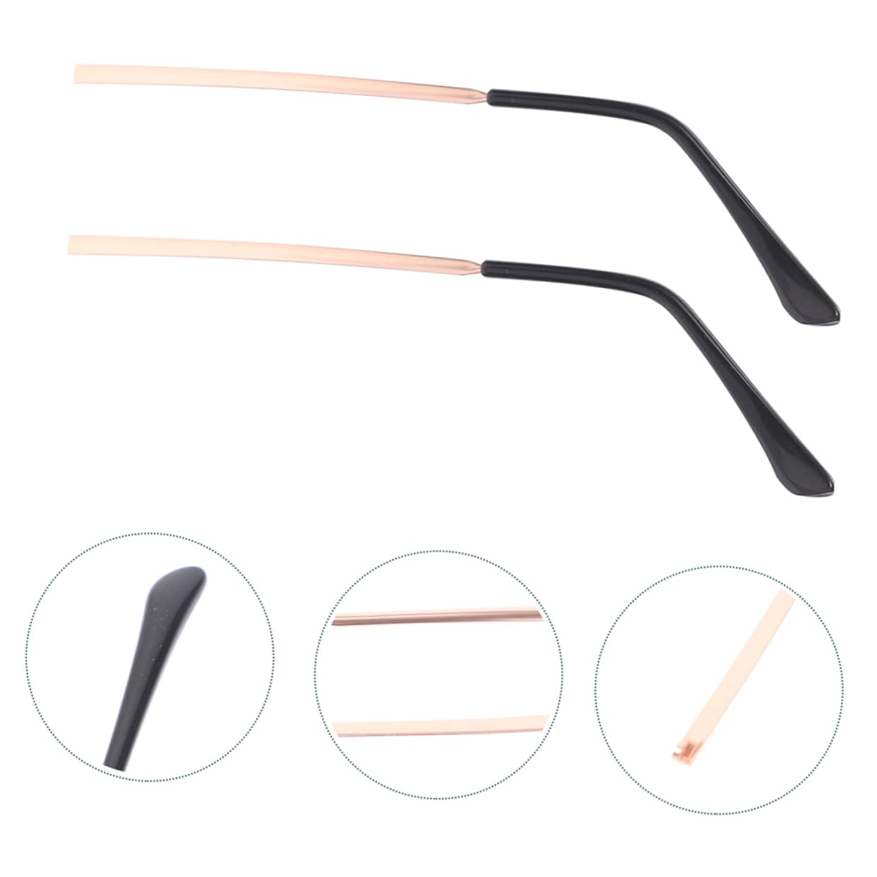 WHAMVOX 2 Pairs Eyeglass Temple Tips - Comfortable Metal Replacement Arms for Sunglasses & Glasses | Perfect for Reading, Driving & Outdoor Activities