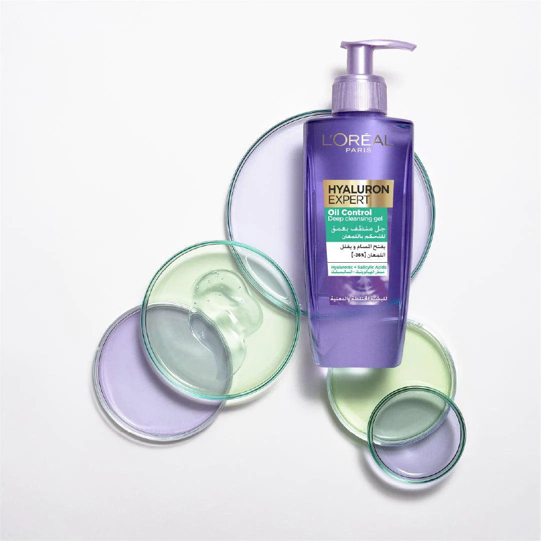 Hyaluron Expert Oil Control Deep Cleansing Gel - Oil-Free Face Wash for Acne & Oily Skin - Perfect for Daily Skincare Routine & Post-Workout Cleansing