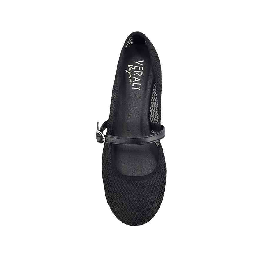 Bambam Mary Jane Flats - Black Mesh Comfortable Women's Shoes for Work, Office & Casual Wear