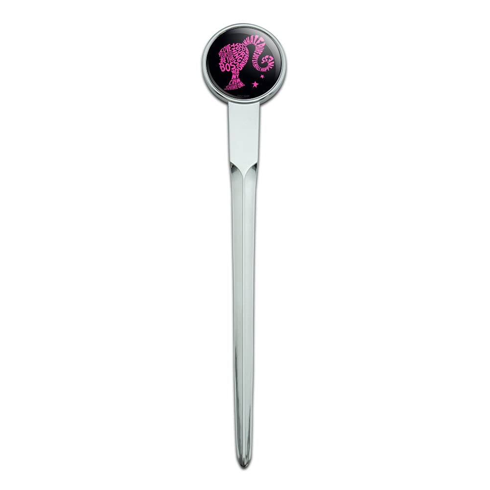 Barbie Icon Typography Chrome Metal Letter Opener - Vintage Style Envelope Slitter Tool for Collectors & Office Use (Perfect Gift for Barbie Fans & Stationery Lovers)