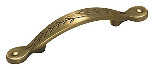 Amerock Elegant Brass Cabinet Pull - 3 Inch (76mm) Center to Center - Nature's Splendor Drawer Handle - 1 Pack - Perfect for Kitchen Cabinets, Bathroom Vanities & Furniture Hardware