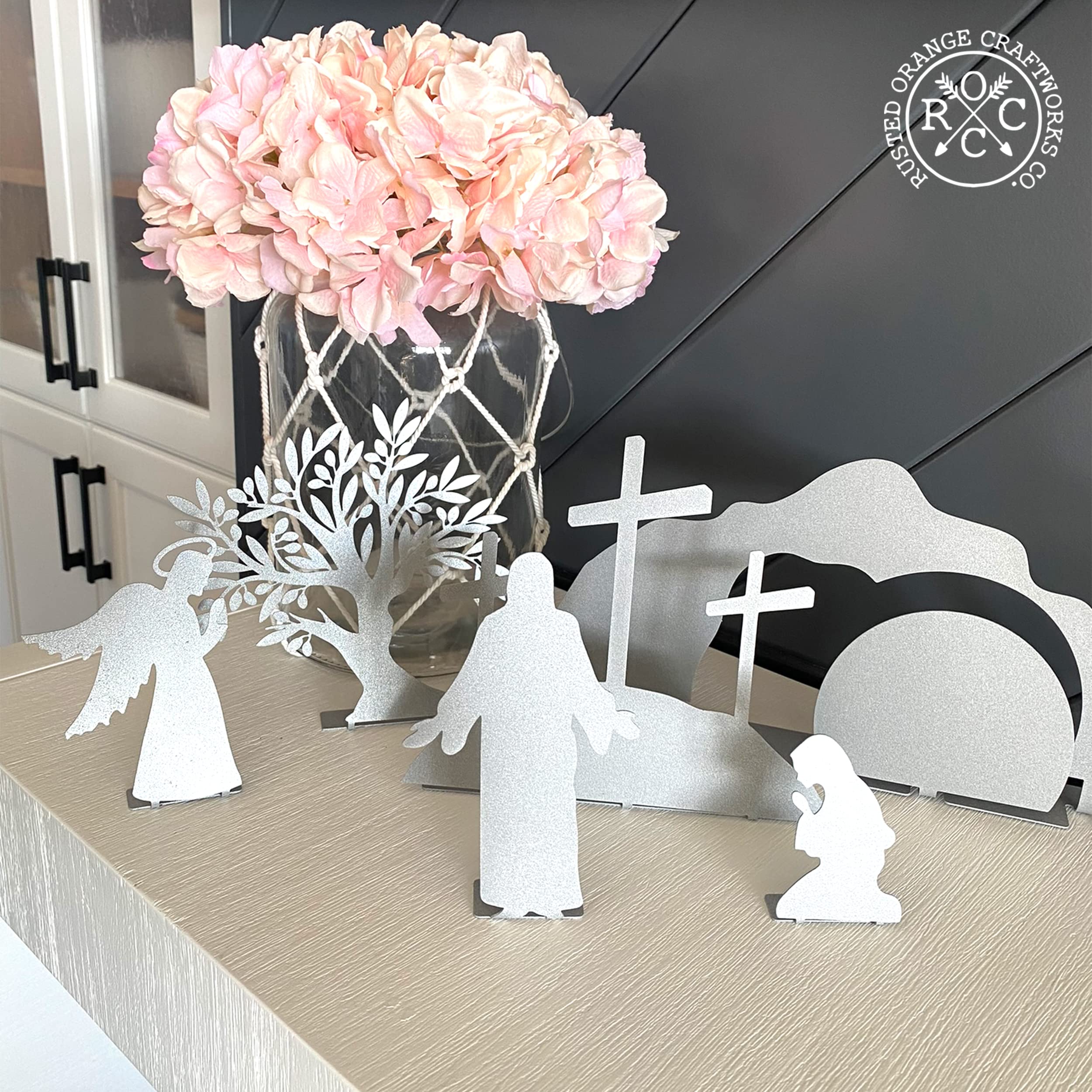 Easter Resurrection Scene Set - Christian Holy Week Decor for Family Traditions - Religious Easter Display & Resurrection Decor (White) - Perfect for Home, Church, and Easter Sunday Celebrations