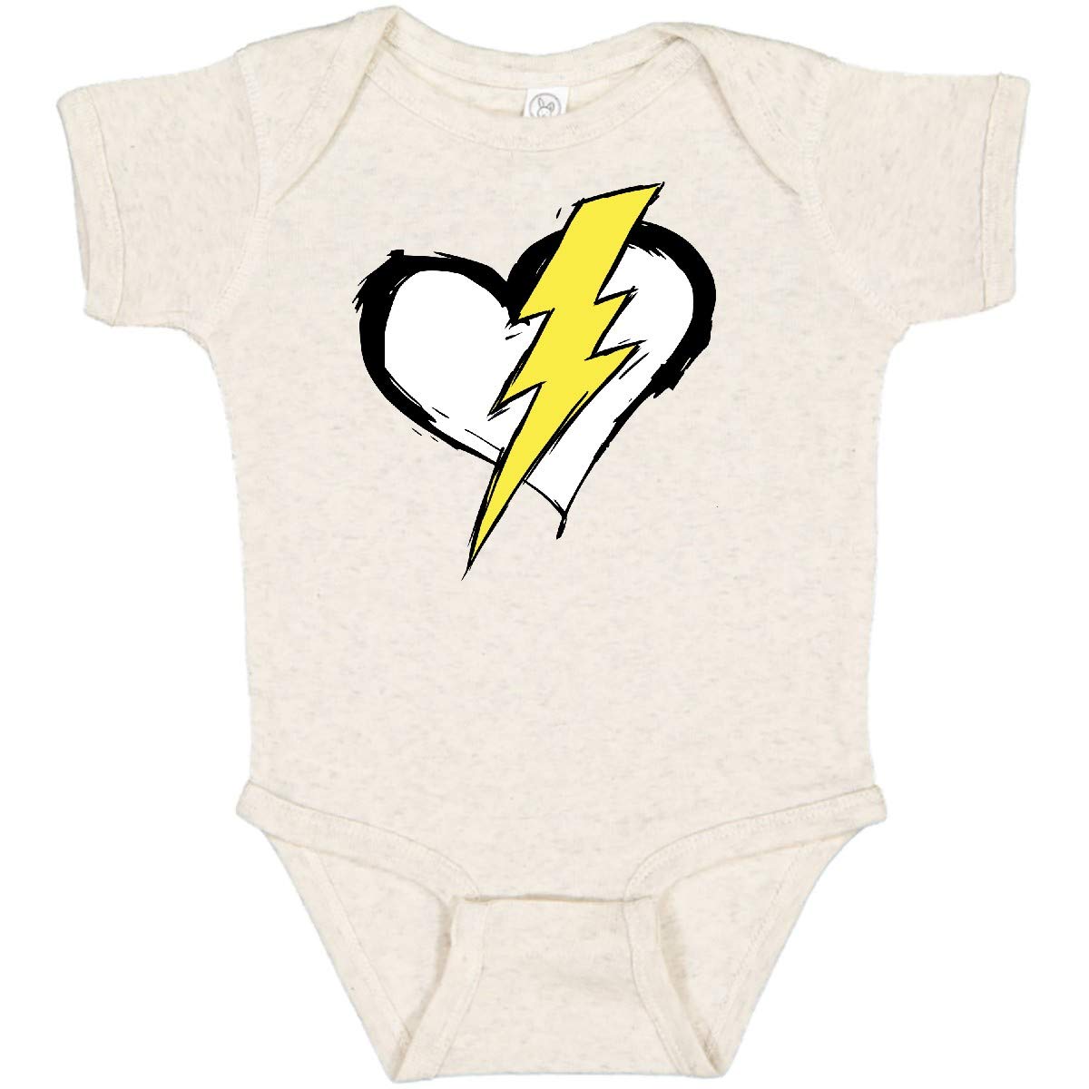 Inktastic Lightning Bolt Heart Baby Bodysuit - Soft Cotton Onesie for Newborns & Infants - Perfect for Everyday Wear, Photo Shoots & Gifts