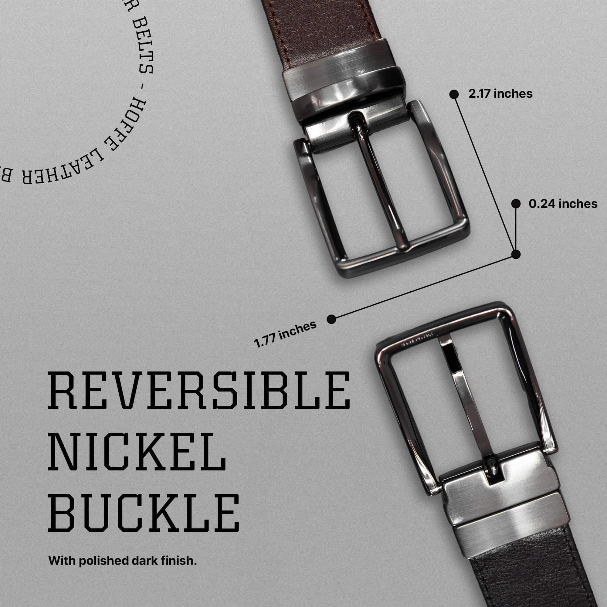 Premium Men's Leather Belt - Handmade Full Grain Leather Belt with Buckle for Casual & Dress Wear | Reversible Design | Perfect for Office, Wedding & Everyday Use