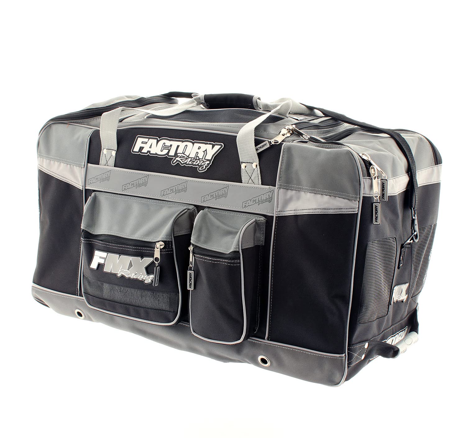 FMX Motocross Gear Bag - XLarge Gray Duffle for Motorcycle Riding, Racing & Travel - Durable Storage for Helmets, Boots & Protective Equipment