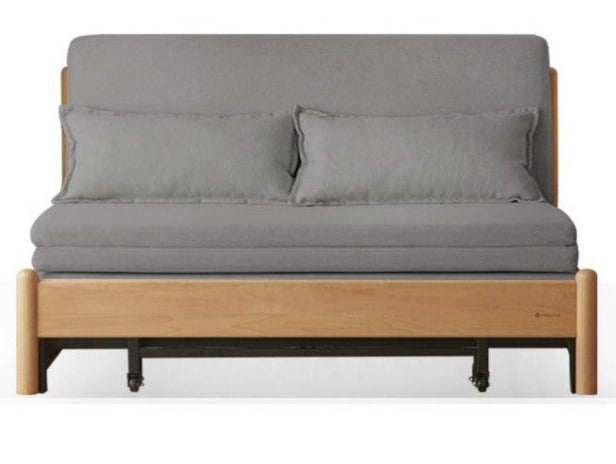 Solid Beech Wood Sofa Bed - Convertible Sleeper Sofa for Small Spaces, Guest Room & Living Room - Comfortable & Space-Saving Furniture