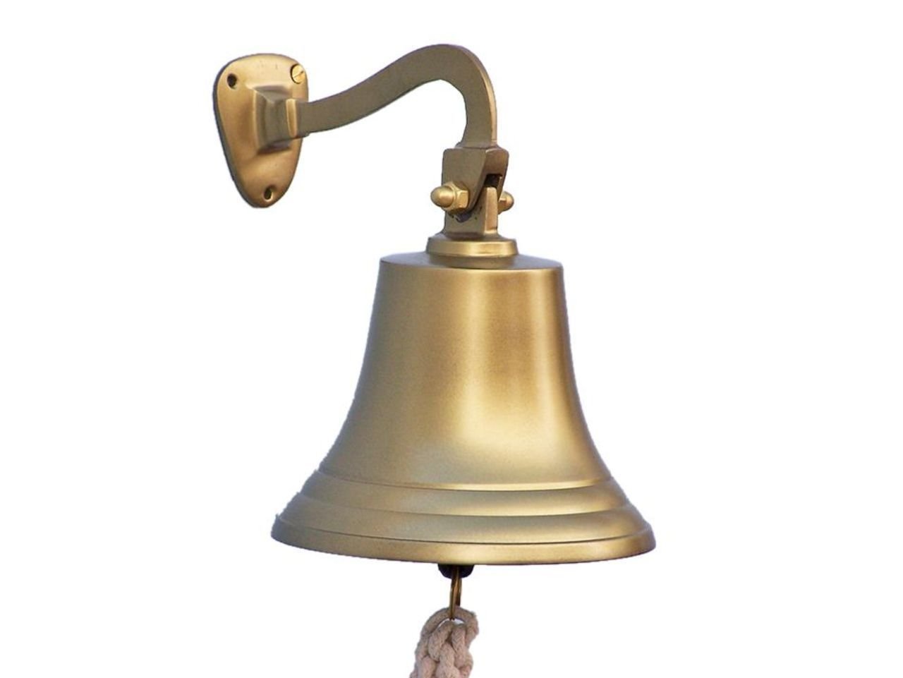 Antique Brass Hanging Ship's Bell - 11