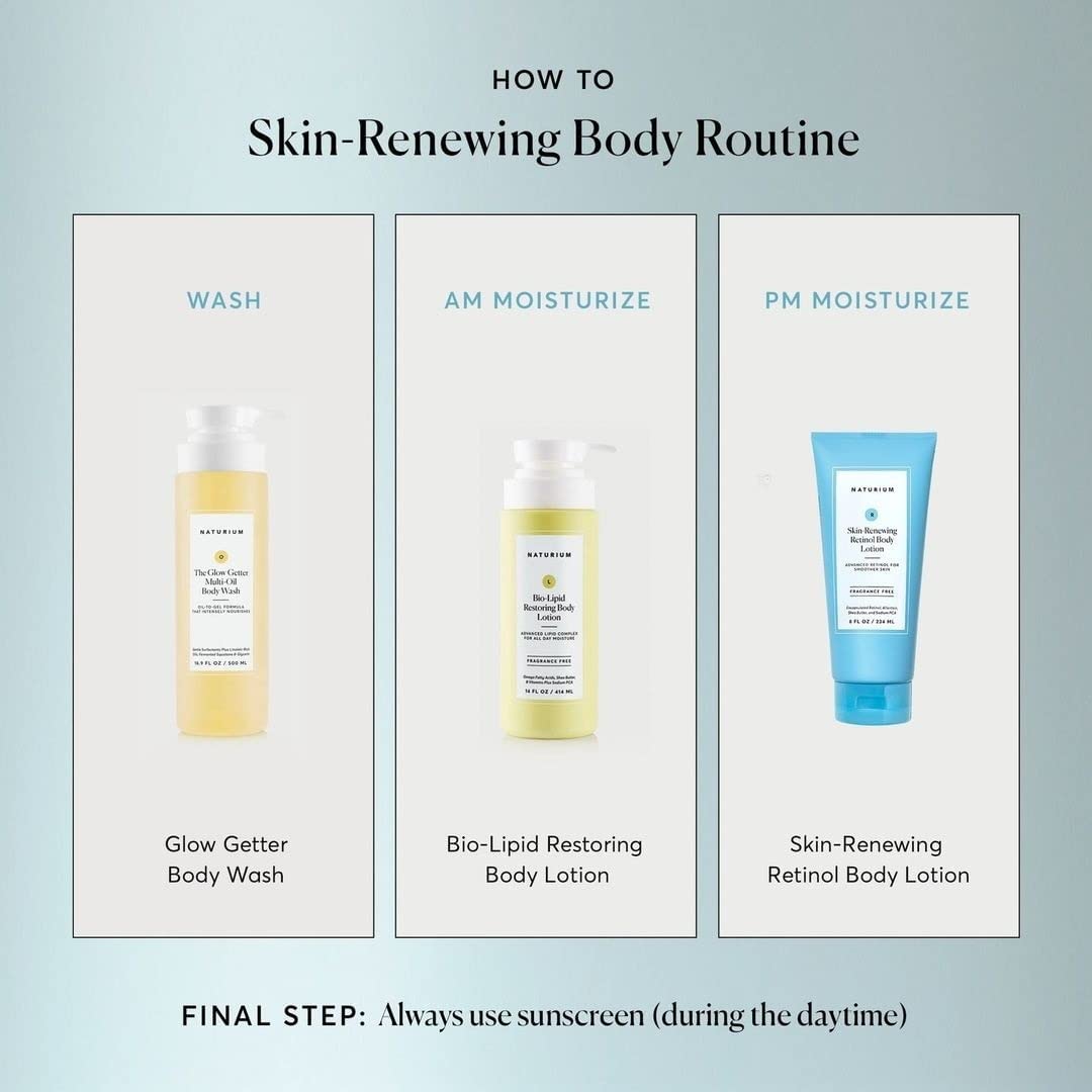 Naturium Retinol Body Lotion for Skin Renewal - Anti-Aging Firming Moisturizer with Encapsulated Retinol & Shea Butter - 8 oz - Perfect for Nighttime Skin Care & Dry Skin Relief