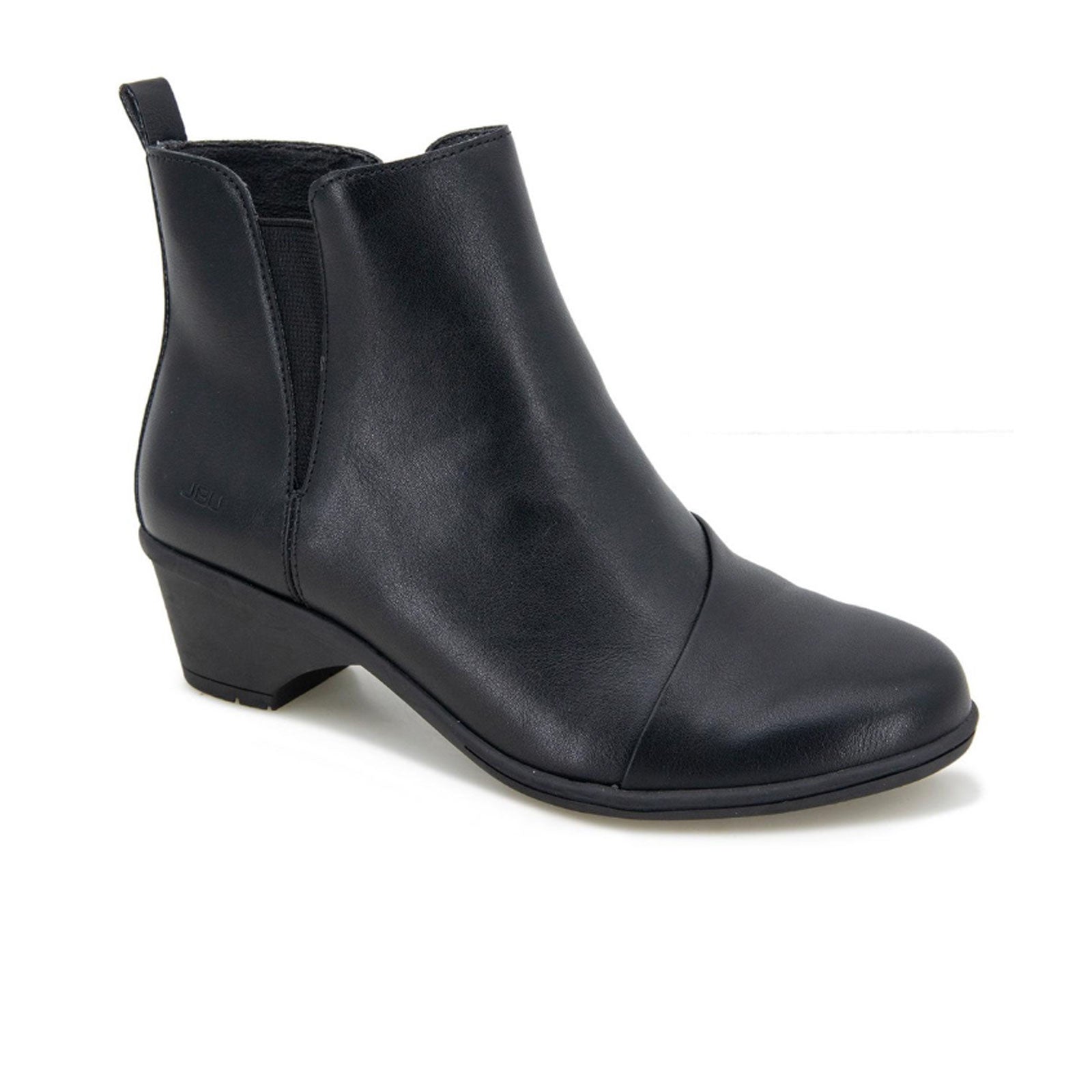 JBU Gemma Women's Ankle Boots - Black Leather Chelsea Boots for Casual Wear & Office Outfits