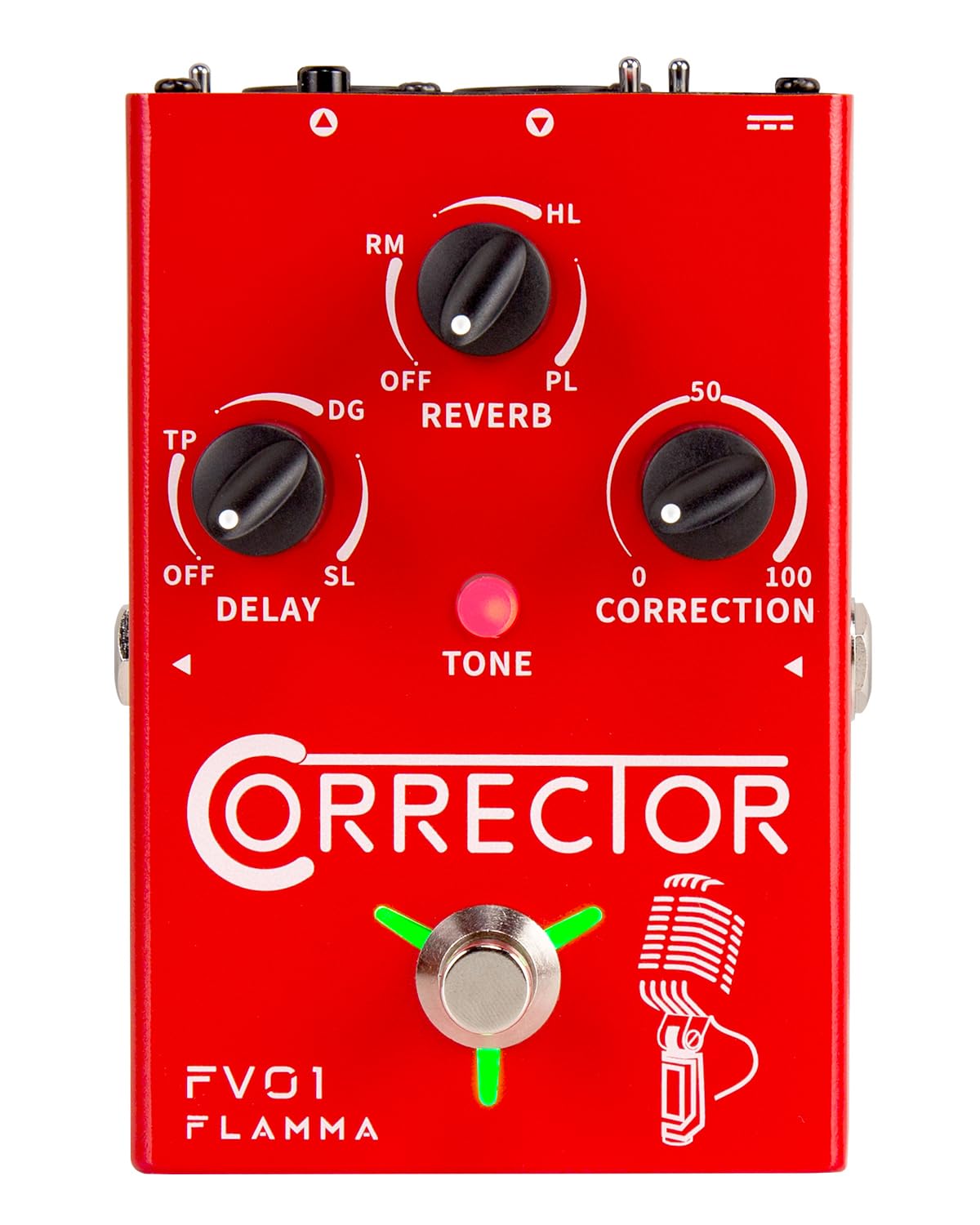 FLAMMA FV01 Vocal Effects Processor - Pitch Correction & Voice Pedal with Delay, Reverb for Live Singing, Streaming & Recording | Professional Microphone Amplifier for Singers & Acoustic Guitar Players | Perfect for Stage Performances, Home Studios & Podcasting