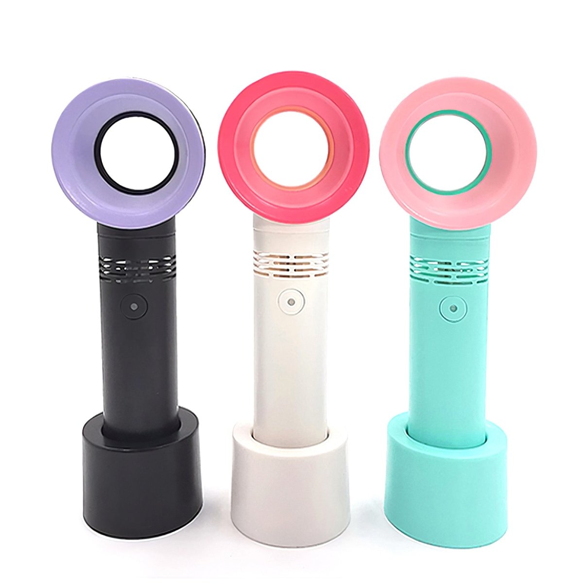 Rechargeable Portable Bladeless Fan - USB Desk Fan with 3 Speeds, Quiet Cooling for Office, Home, Travel & Outdoor Use