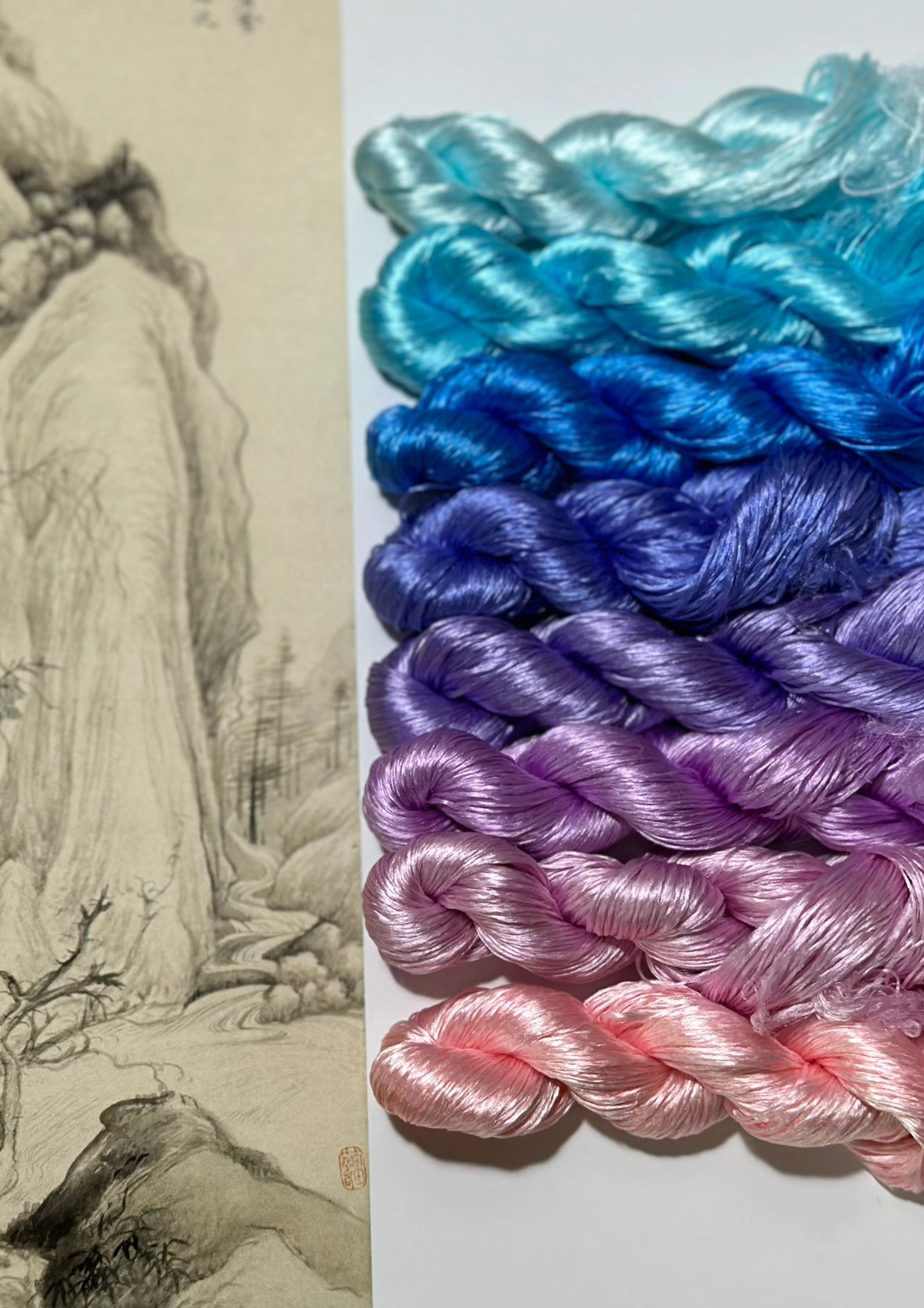 80m Suzhou Embroidery Pure Mulberry Silk Thread - 8 Strands Untwisted Floss for Hand Embroidery, Cross Stitch & Needlework - Premium Silk Yarn for DIY Crafts, Fashion Design & Home Decor