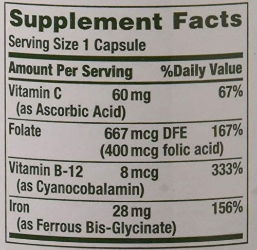 Nature's Bounty Gentle Iron 28mg - 90 Capsules | High Absorption Iron Supplement for Women & Men | Supports Energy & Red Blood Cell Production | Perfect for Anemia, Fatigue & Pregnancy Needs