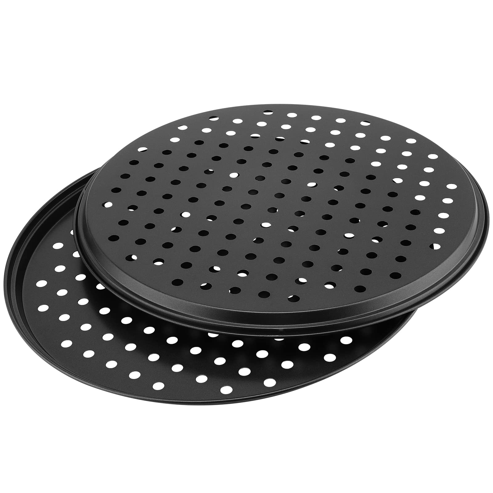 MANCHAP 4-Pack 12-Inch Round Perforated Pizza Baking Pans - Carbon Steel Non-Stick Pizza Crisper Trays for Oven, Home & Restaurant Use - Perfect for Crispy Crusts, Homemade Pizzas & Baking