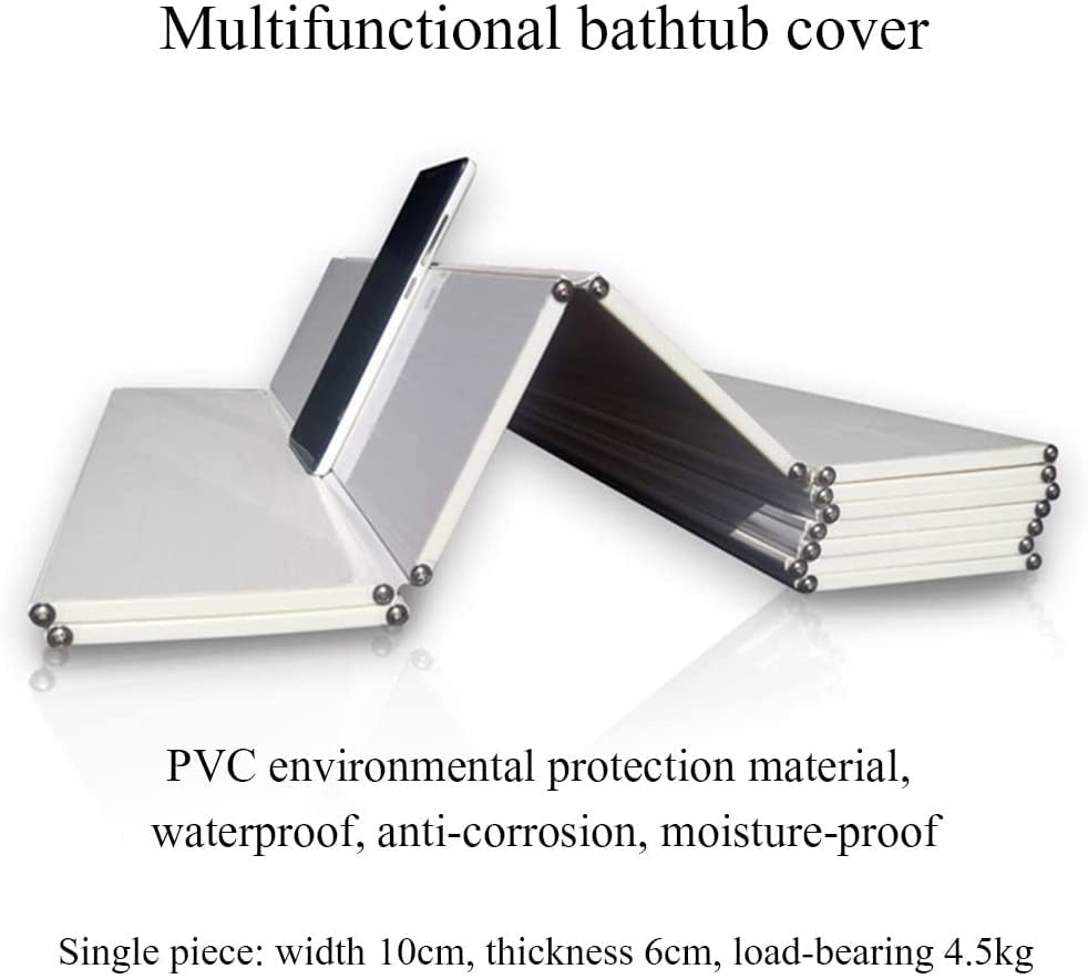 Foldable PVC Bathtub Cover Tray - White Bath Lid for Home Spa & Bathroom Storage (160cm x 75cm) | Perfect for Relaxing Baths, Reading & Organizing Bath Essentials