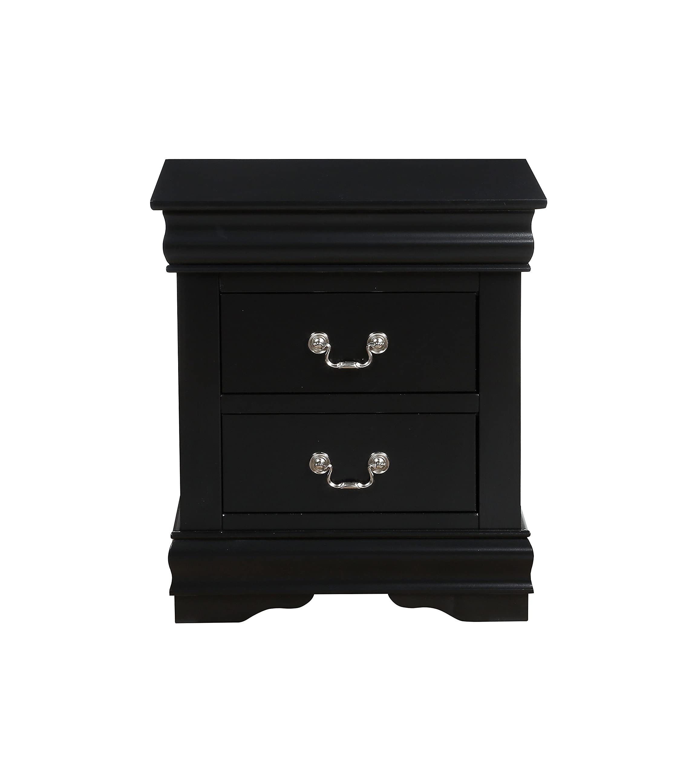 Modern 2-Drawer Nightstand with Storage - Compact Bedside Table for Bedroom & Living Room - Sturdy End Table with Smooth Gliding Drawers - Perfect for Small Spaces, Apartments & Dorm Rooms (Black)