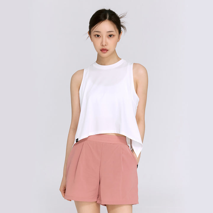Stylish Cotton Blend Slit Sleeveless Top for Women - Summer Casual Wear & Night Out Outfits