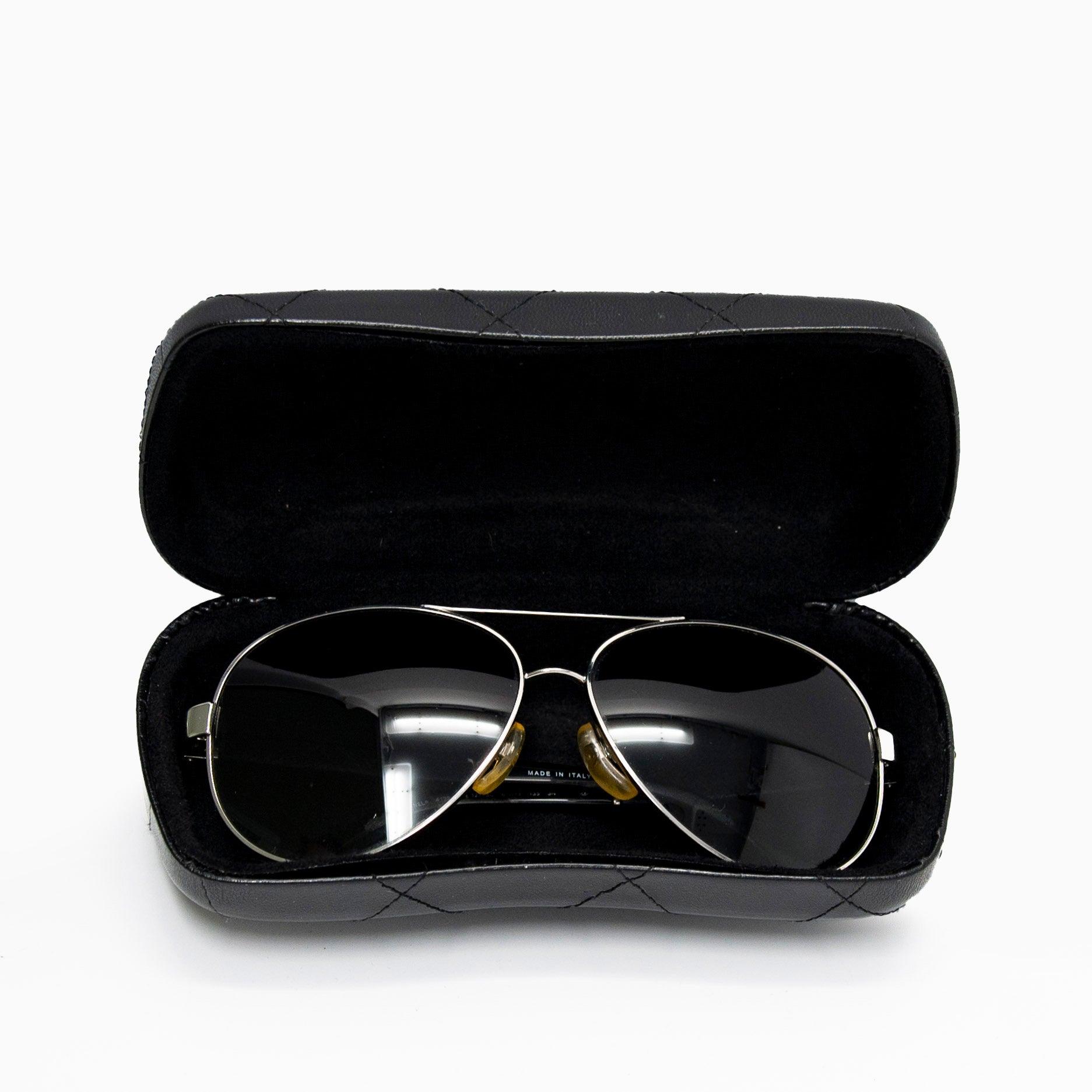 Chanel Black Aviator Sunglasses for Women - Luxury Designer Pilot Shades with UV Protection - Perfect for Driving, Travel & Fashion Accessories