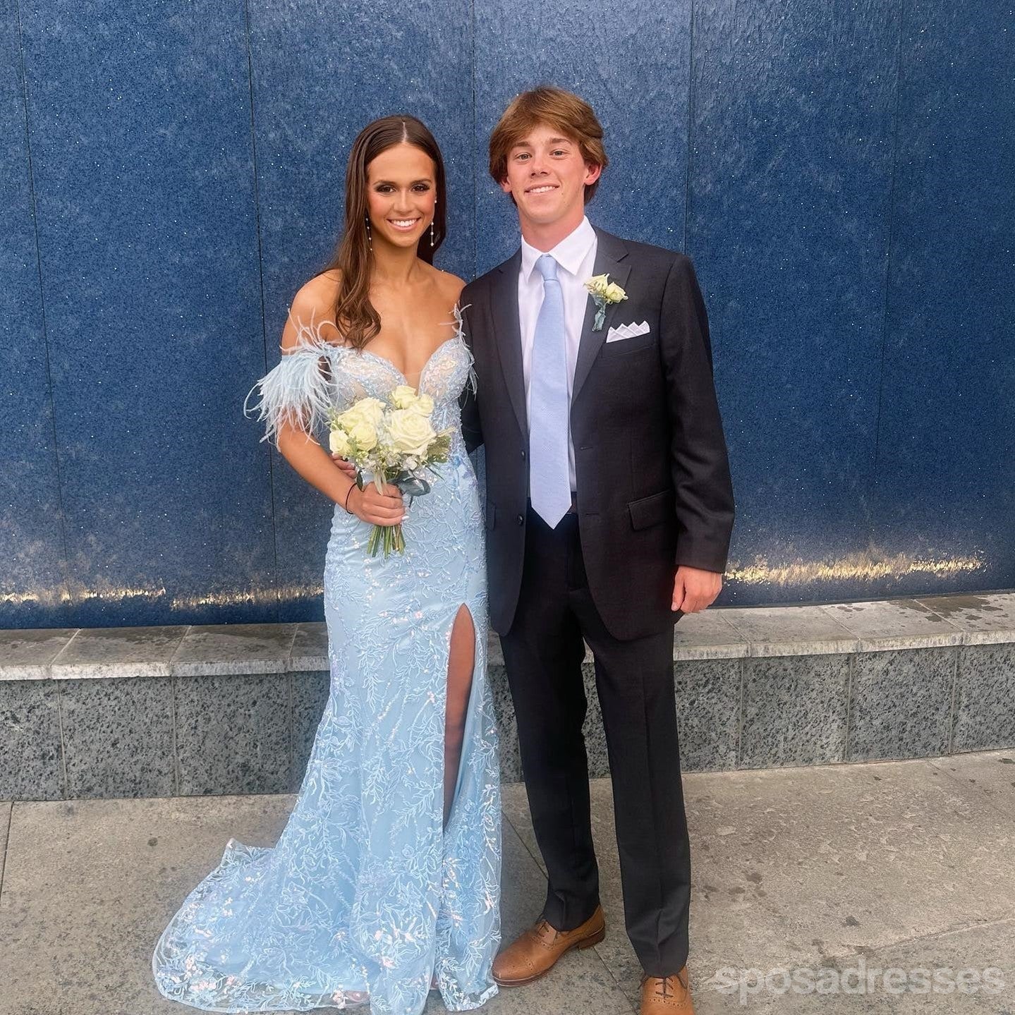 Stunning Blue Mermaid Off-Shoulder Long Prom Dress for Women | Elegant Evening Gown for Party, Homecoming & Special Occasions | Style 13697