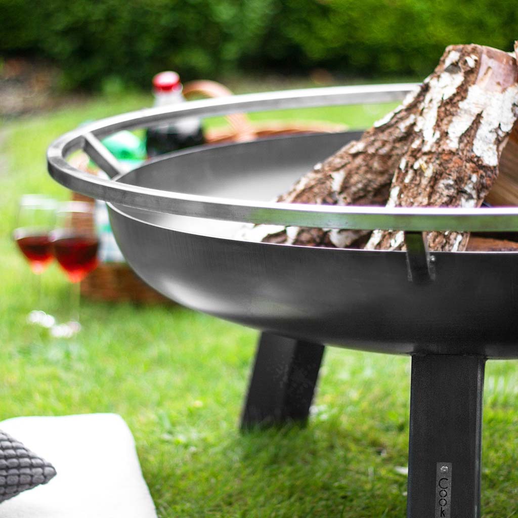 Good Directions Cook King Porto 23.5 Inch Fire Bowl - Outdoor Fire Pit for Patio, Backyard, and Garden Decor | Perfect for Camping, BBQ Parties & Cozy Evenings