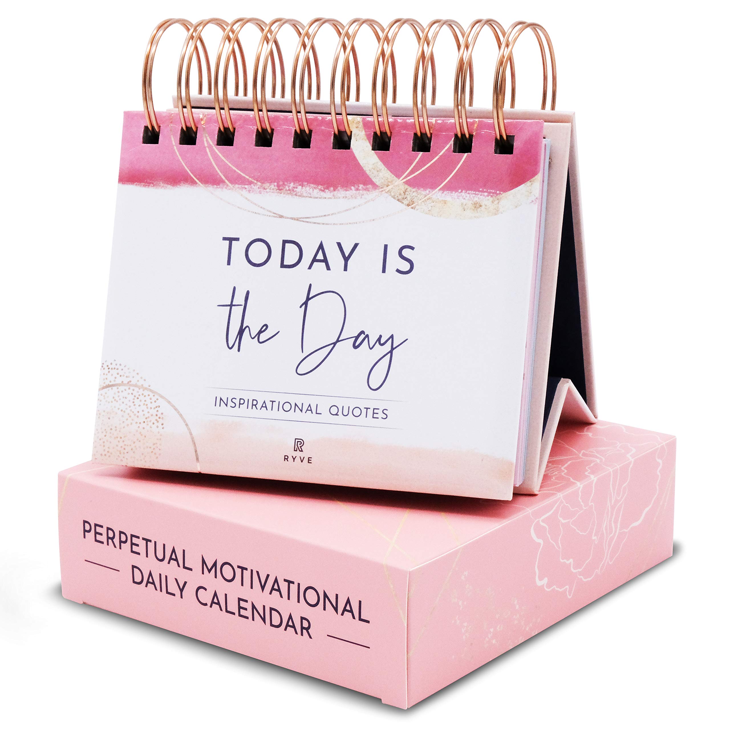 RYVE Motivational Flip Calendar - Daily Inspirational Quotes & Positive Affirmations - Motivational Gifts for Women, Office Desk Decor, Workplace Motivation - Perfect for Home Office, Work Desk & Daily Inspiration