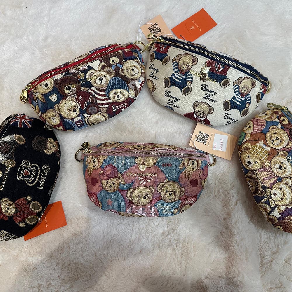 Trendy Crossbody Waist Bag for Women - Cute Bear Print Fashion Belt Bag | Perfect for Travel, Shopping & Everyday Use