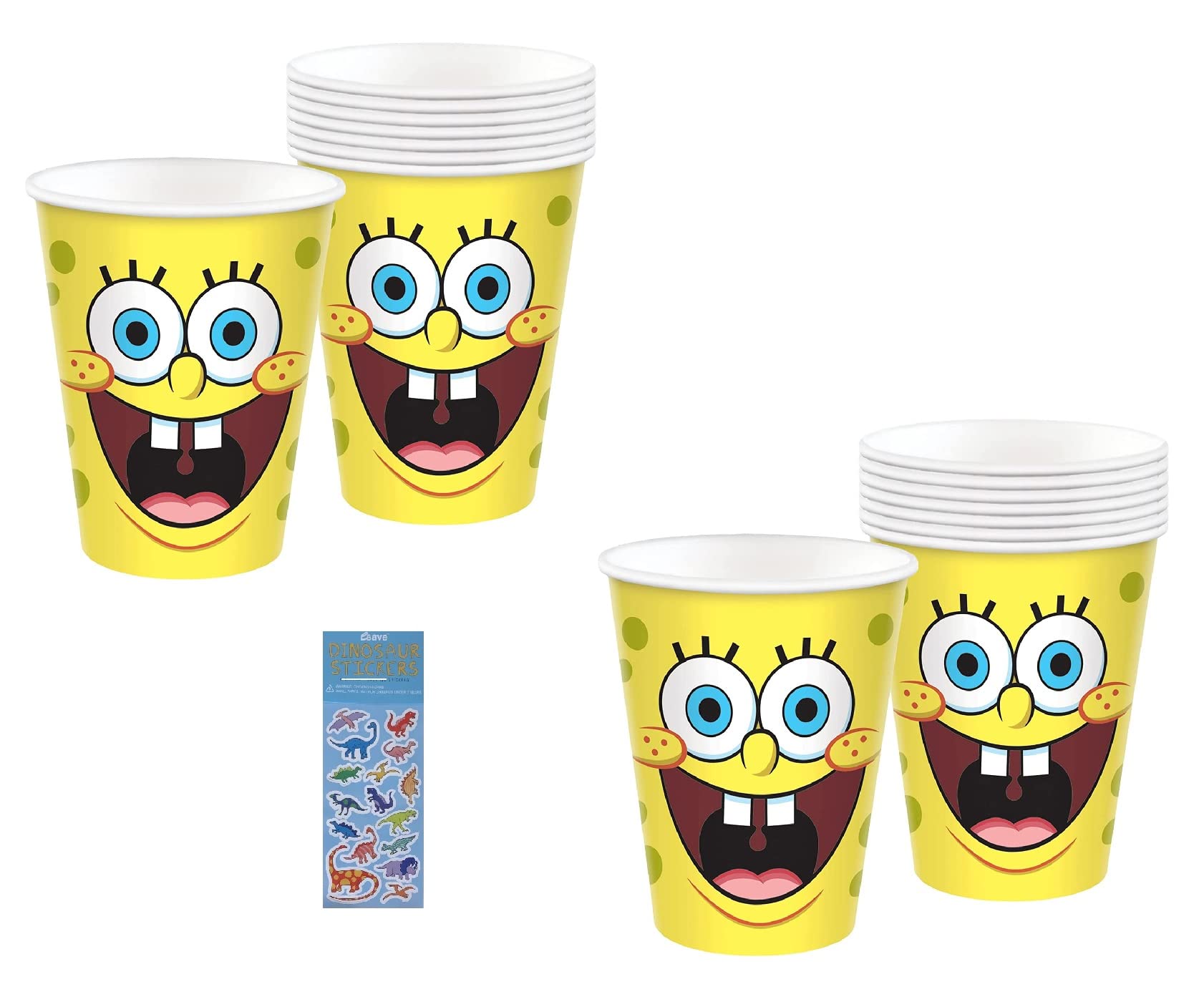 Spongebob Squarepants Party Supplies Set - 16-Pack Paper Cups for Birthday Celebrations & Kids Events | Fun Cartoon-Themed Party Decorations