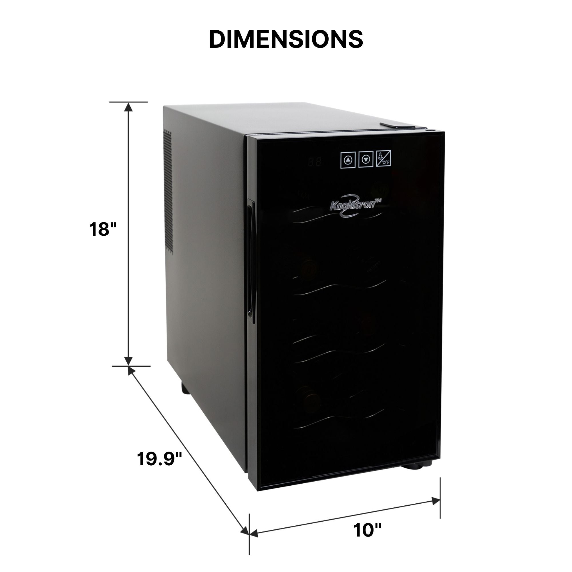 Koolatron 8 Bottle Thermoelectric Wine Cooler - Compact 0.8 cu. ft. (23L) Freestanding Wine Fridge for Red, White & Sparkling Wines - Perfect for Small Kitchens, Apartments, Condos & RVs - Black