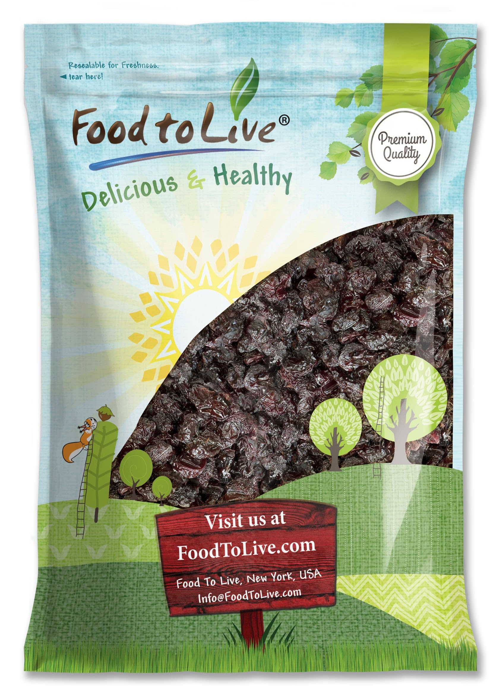 Food to Live - Dried Sour Cherries, 10 Pounds – Tart, Soft & Juicy Natural Snack | Unsulphured, Vegan, Pitted Cherries | Bulk Dried Fruit for Baking, Smoothies & Healthy Snacking