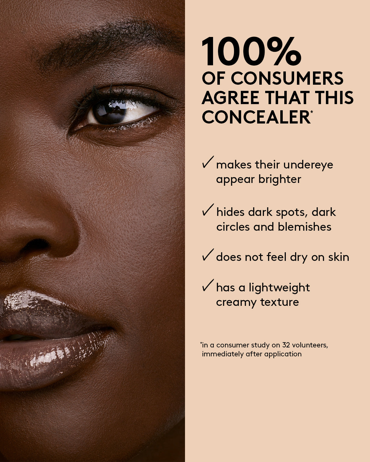 We're Even Hydrating Longwear Concealer - 160W Warm Beige | Full Coverage Liquid Concealer for Dark Circles & Blemishes | Perfect for Everyday Makeup & Professional Use