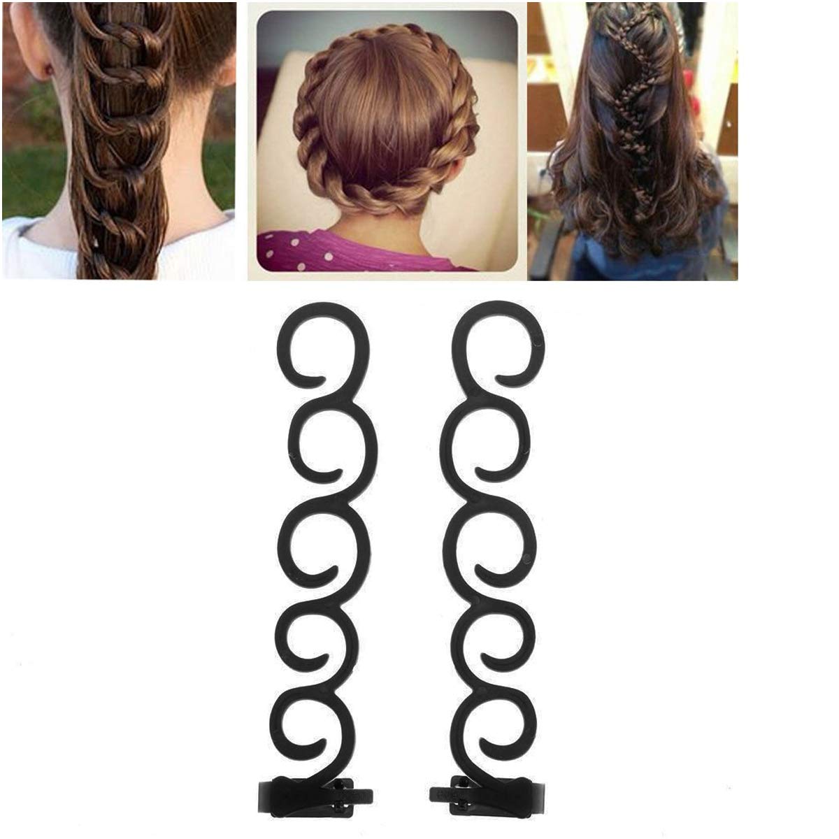Kidzoo Hair Styling Clip Stick & Bun Maker - 2 Pack Black Hair Accessories for Women | Perfect for Braids, Buns & Updos | Great for Daily Wear, Parties & Special Occasions
