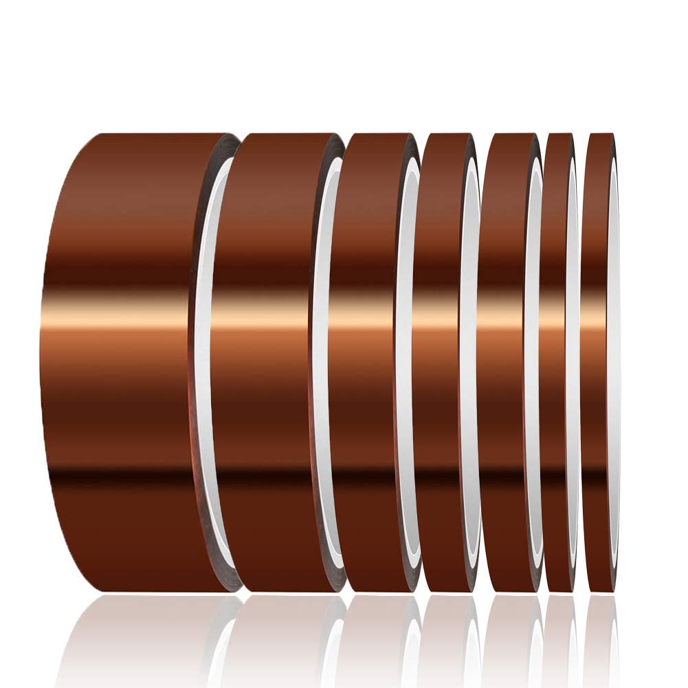 High Temperature Resistant Tape - 7 Pack Multi-Sized Heat Resistant Tapes (1/8