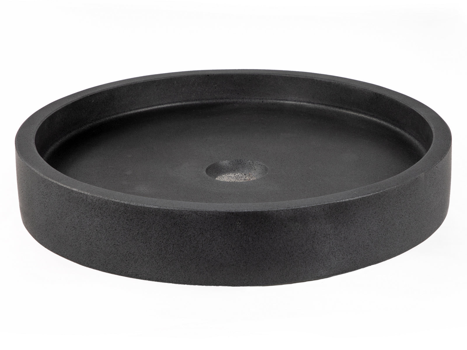 Modern Low Round Vessel Sink - Natural Lava Stone Bathroom Basin for Vanity & Powder Room | Perfect for Contemporary, Farmhouse & Spa Bathroom Decor