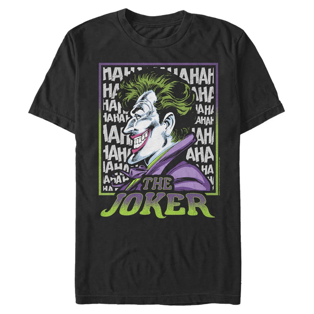 DC Comics Men's Big & Tall Joker Graphic T-Shirt - Black, Large Tall - Superhero Fan Apparel for Casual Wear & Comic Conventions