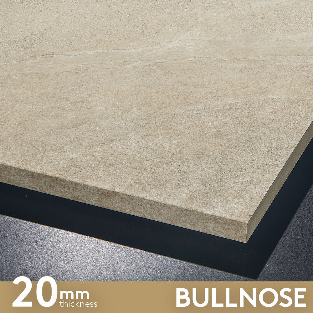Premium 400x600x20mm Outdoor Porcelain Tile - Sand Color Pencil Edge Bullnose (Per Piece) - Perfect for Patios, Pool Decks & Garden Pathways