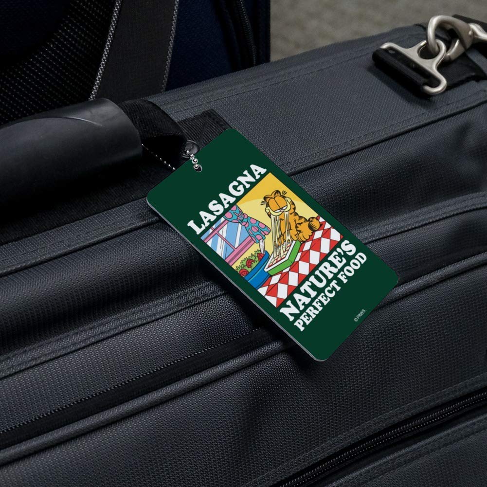 Garfield Lasagna Themed Luggage Tag - Funny Carry-On ID Tag for Suitcases & Bags | Perfect for Travel, Gifts & Pop Culture Fans