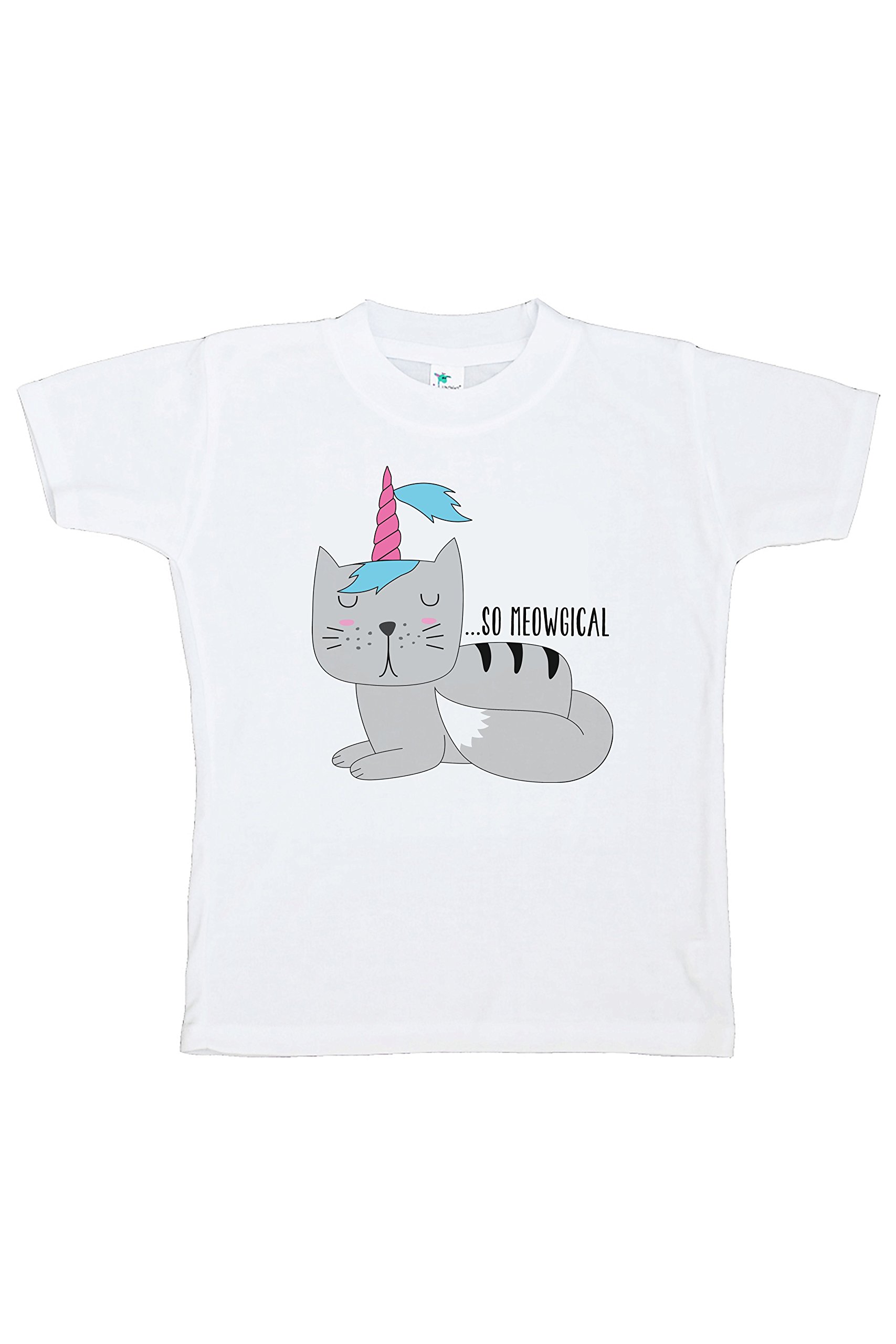 7 Ate 9 Apparel Kids Cat Unicorn Graphic T-Shirt - Cute Animal Print Cotton Tee for Boys & Girls - Perfect for Birthday Parties, School & Playdates