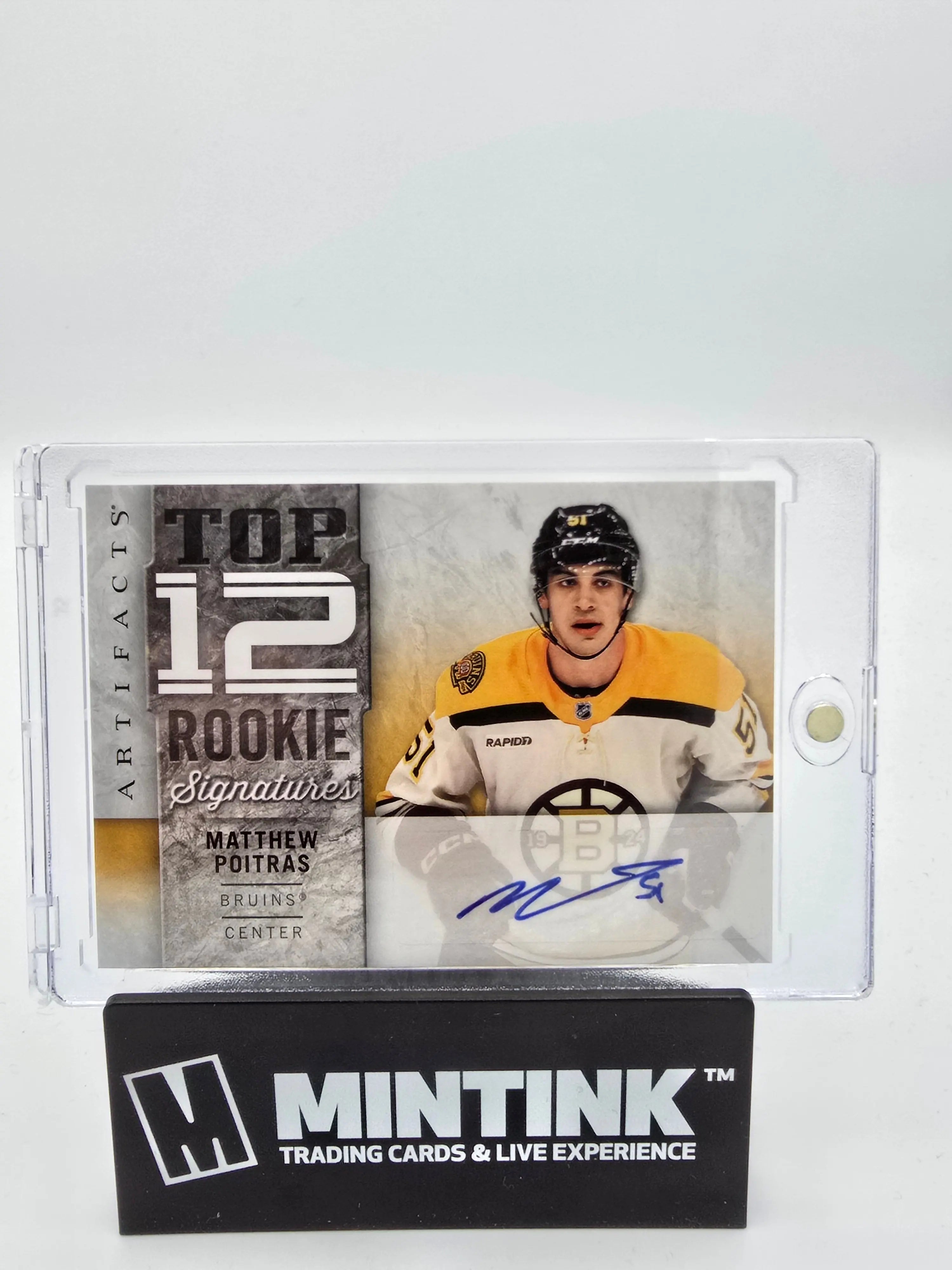 2024-25 Upper Deck Artifacts Hockey Matthew Poitras Rookie Autograph Card #12 - Collectible Sports Memorabilia for Hockey Fans & Card Collectors - Perfect for Display, Trading, and Investment