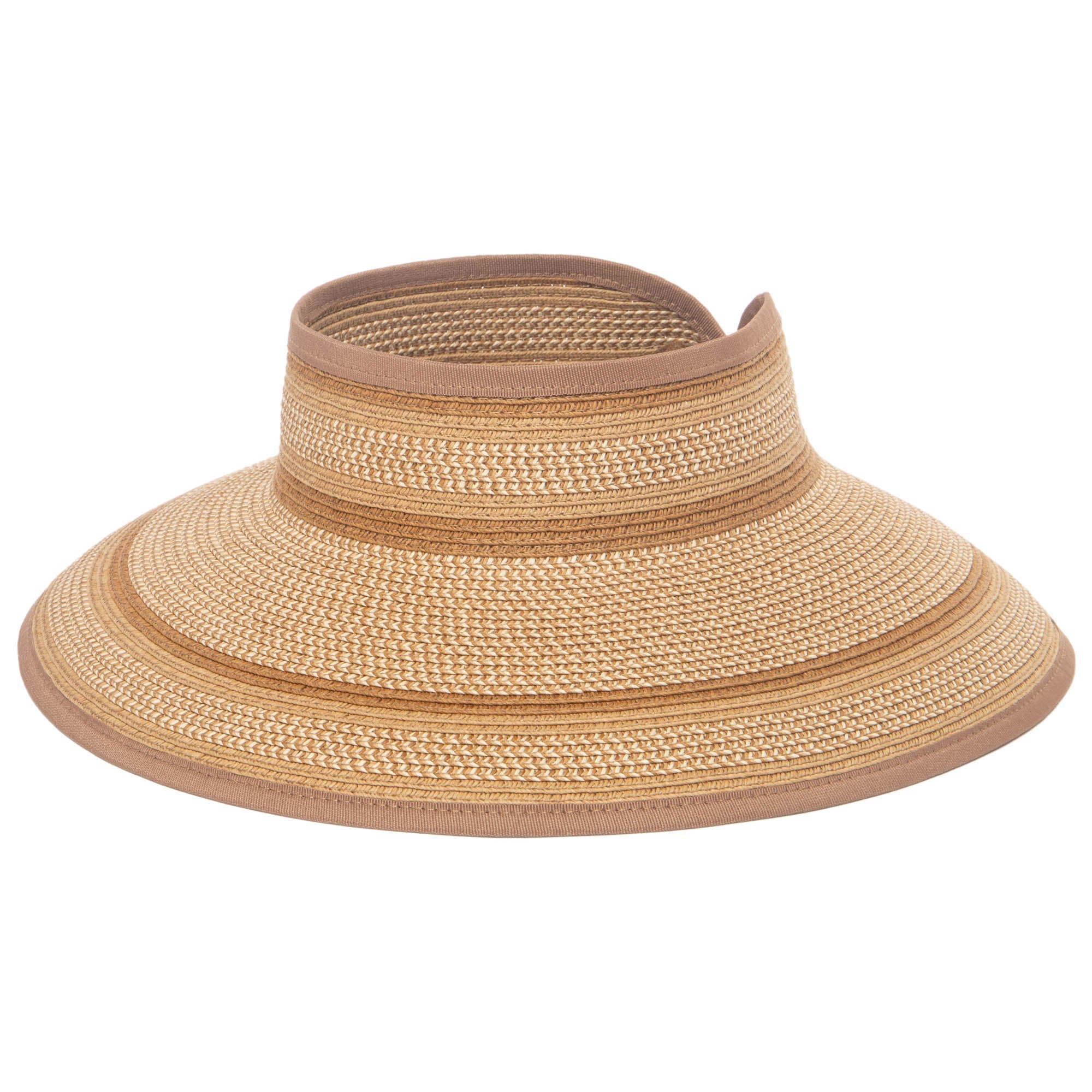 Women's Neutral Colored Ultrabraided Large Brim Packable Visor (UBV2004) - UPF 50+ Sun Protection Hat for Beach, Golf & Outdoor Activities