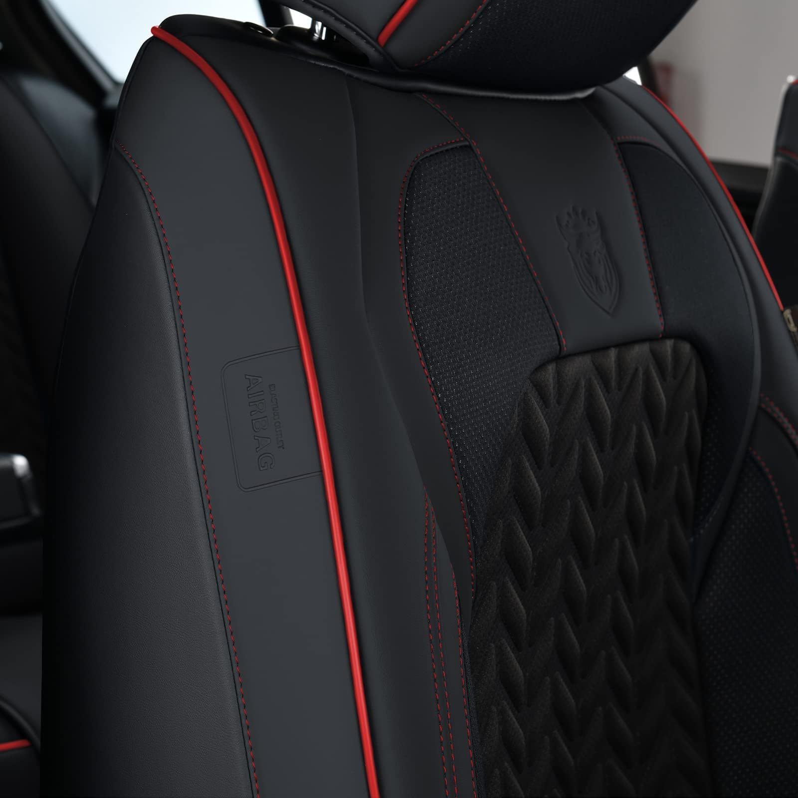 Premium Universal Car Seat Covers Full Set - Breathable Faux Leather Auto Seat Protectors for Winter & All Seasons - Black Car Seat Cushions Fit Most Cars, SUVs, Trucks - Perfect for Daily Commute, Road Trips & Family Travel