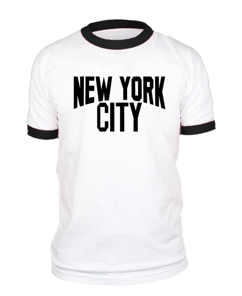 Vintage NYC Retro Ringer T-Shirt - New York City Skyline Photo Print Tee for Men & Women | Casual Streetwear, Urban Fashion, Travel Souvenir