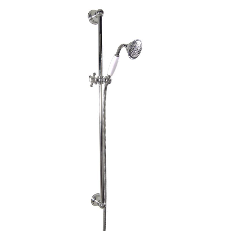 Colonial 90cm Shower Curtain Rod with Handheld Shower Head and Hose - Perfect for Bathroom Renovation and Small Spaces
